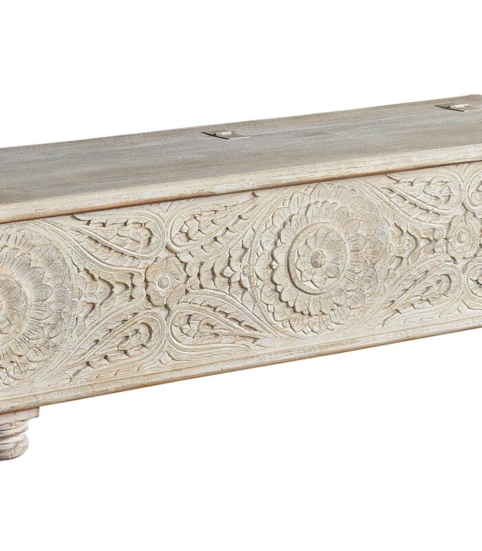 BAUL EN MADERA DE MANGO TALLADO A MANO