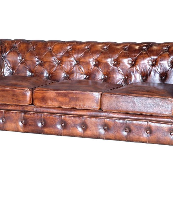 SILLON TIPO CHESTER EN PIEL MARRON