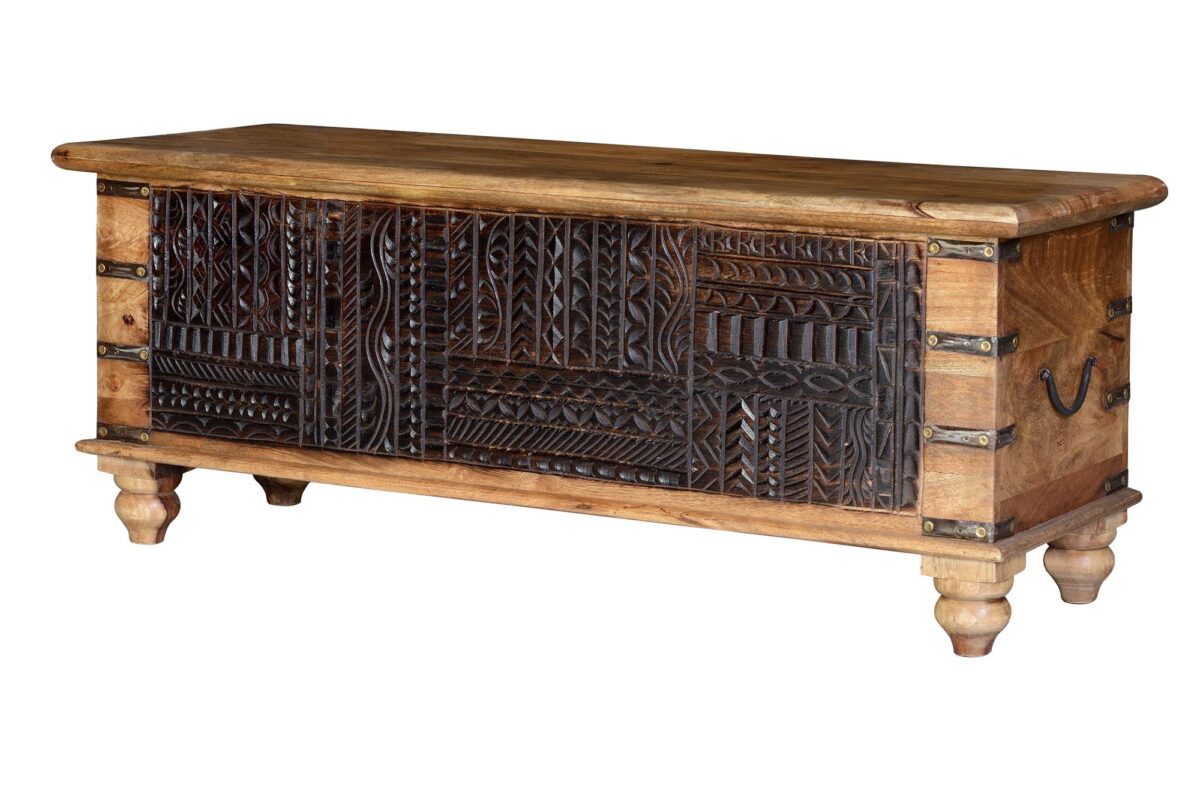 BAUL EN MADERA DE MANGO, APERTURA SUPERIOR.