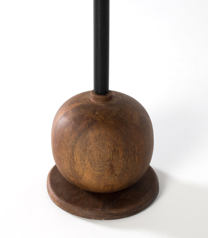 Mesa auxiliar redonda de madera de mango con patas metálicas en color negro 1 MESA AUXILIAR REDONDA - Imagen 3