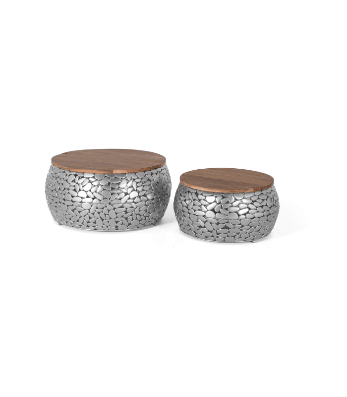 Mesa de comedor moderna de madera y metal