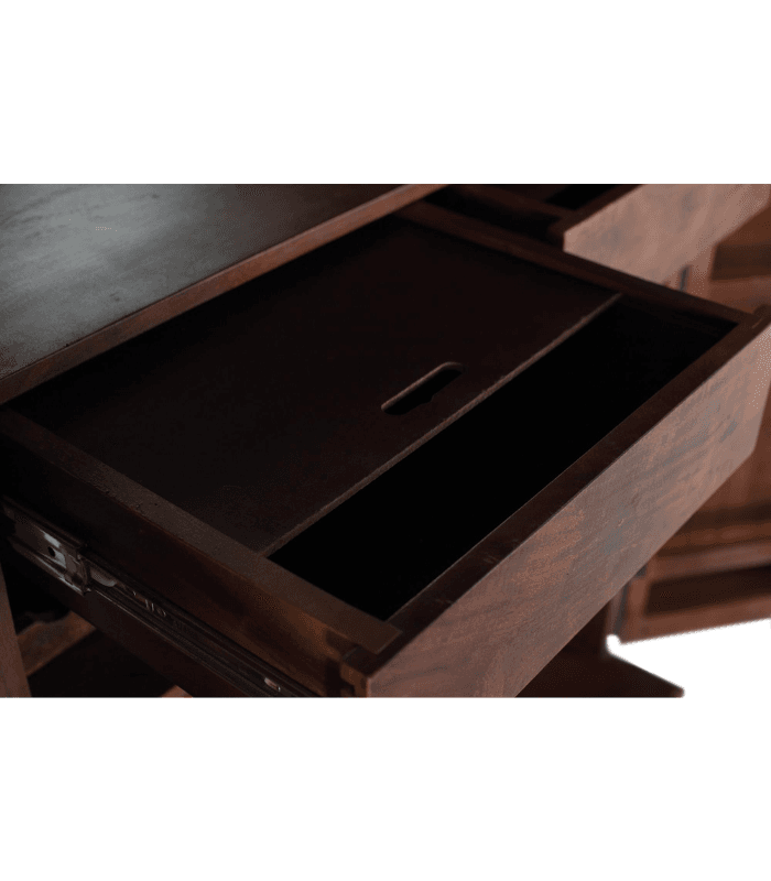 Mueble bar 2 puertas en madera de mango color cerezo con estructura metálica 4 Mueble bar 2 puertas de madera de mango - Imagen 4