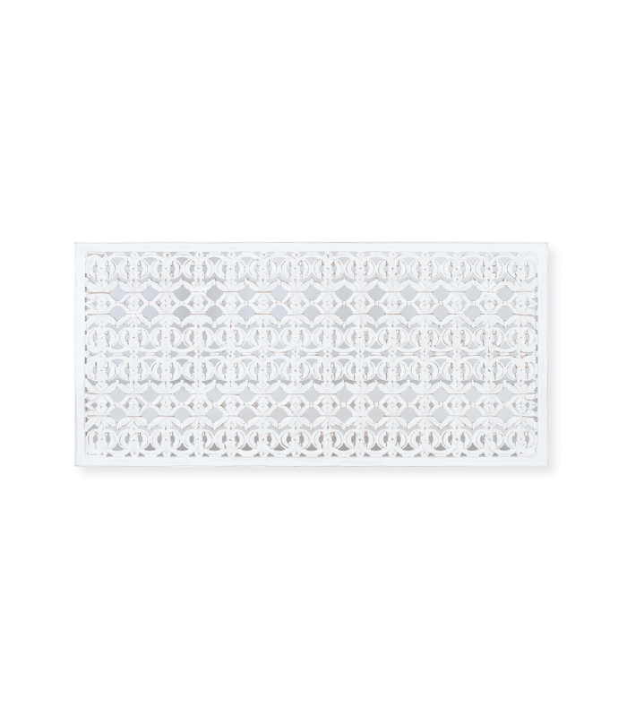 Panel decorativo o cabecero de MDF blanco decapé de estilo vintage