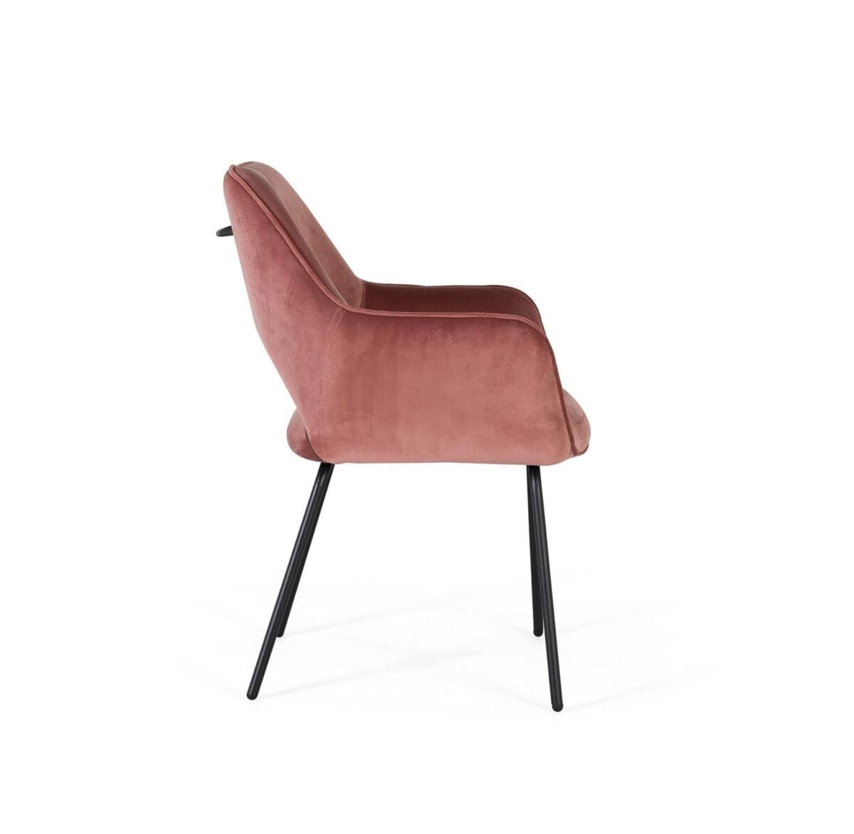 Set de 2 Sillas de Terciopelo Rosa con Patas Metálicas - Imagen 2
