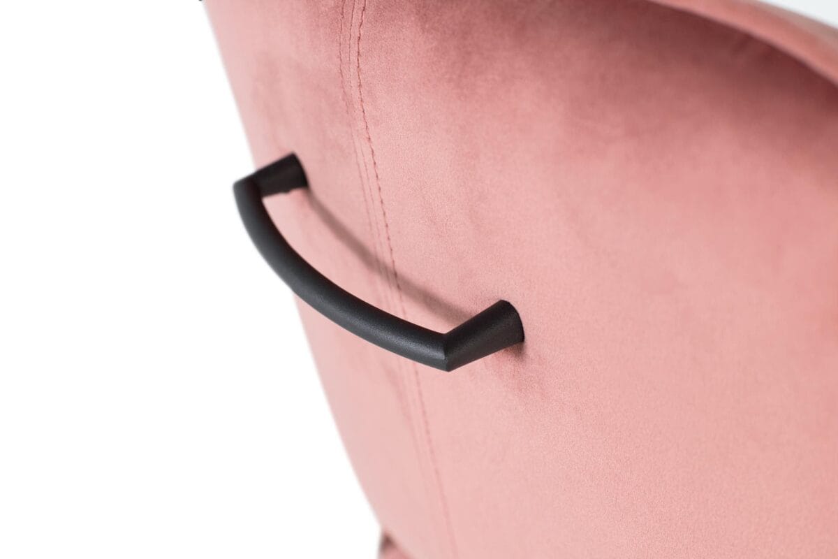 Set de 2 Sillas de Terciopelo Rosa con Patas Metálicas - Imagen 5