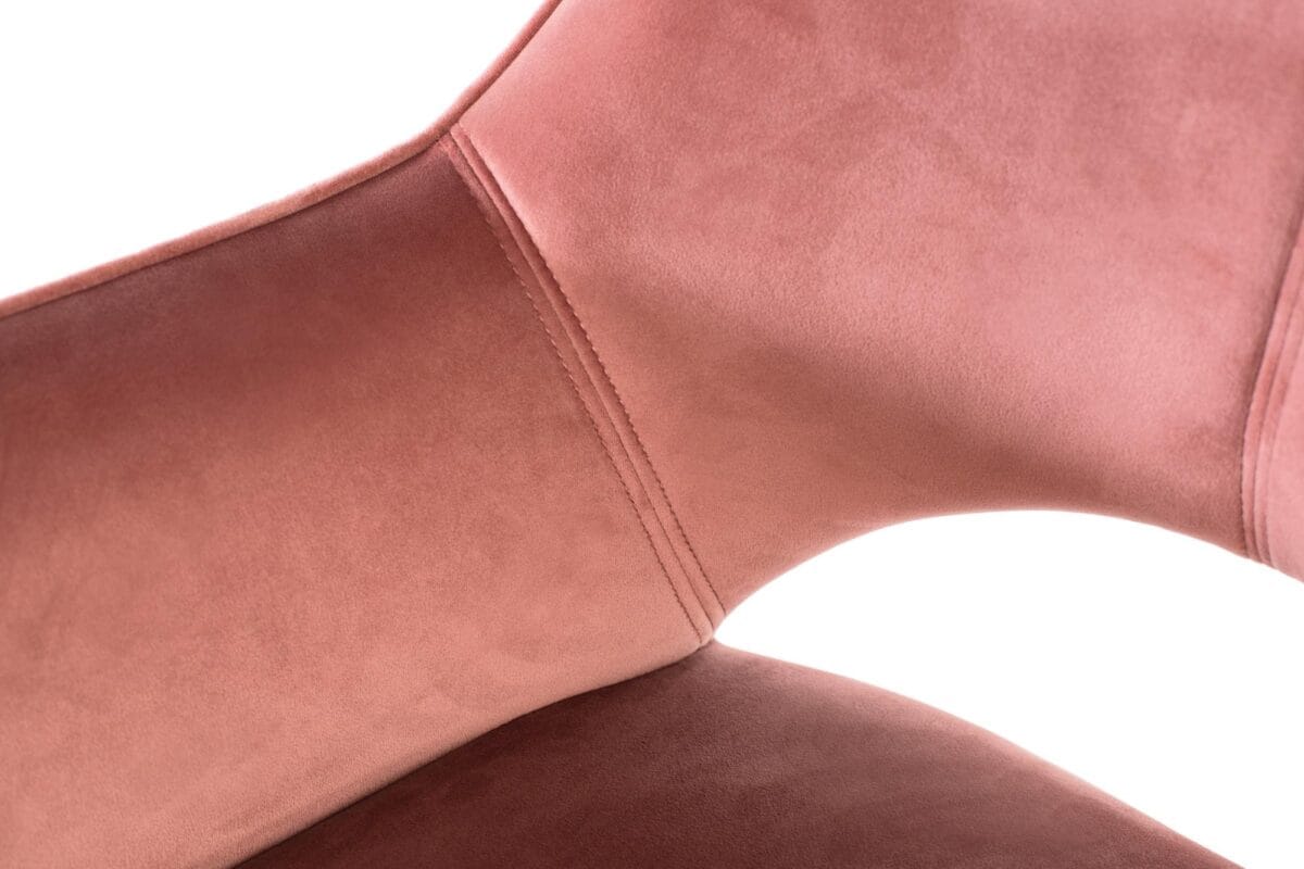 Set de 2 Sillas de Terciopelo Rosa con Patas Metálicas - Imagen 4
