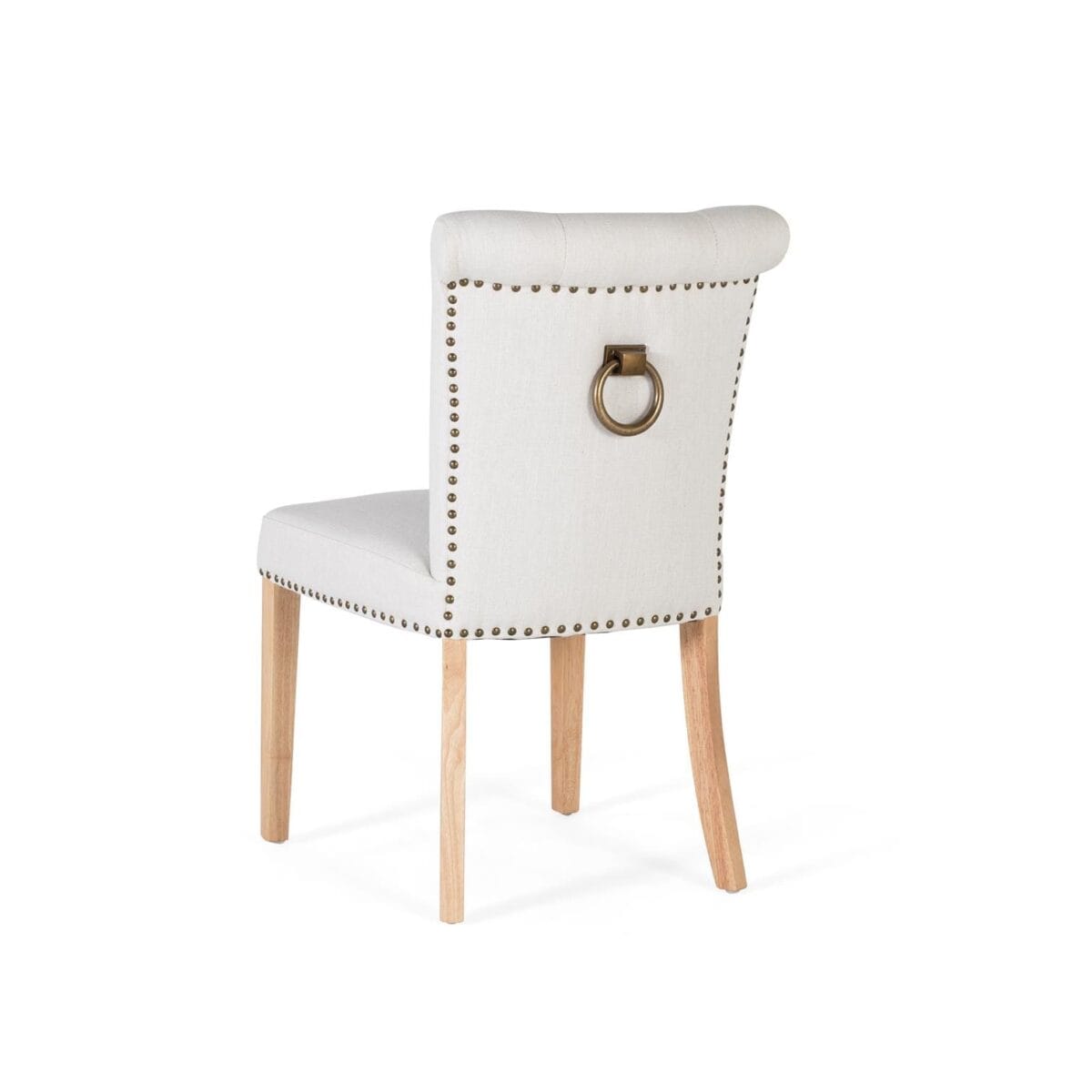 Set de 2 Sillas Tapizadas Beige Claro con Patas de Madera - Imagen 3