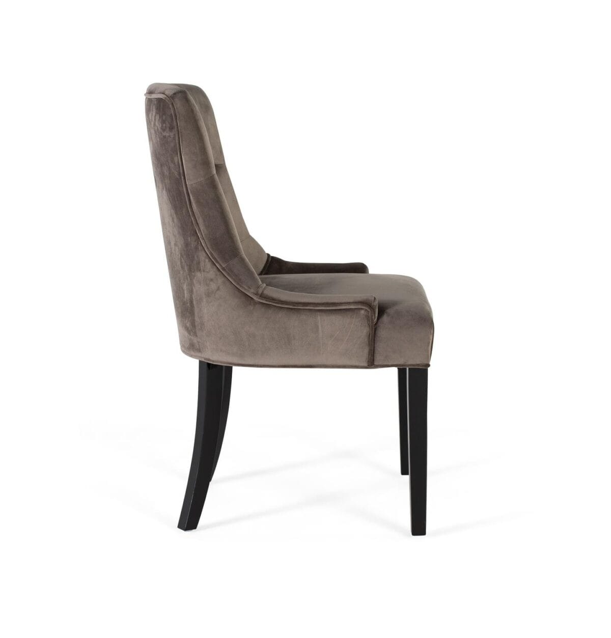 Set de 2 sillas tapizadas en tejido terciopelo color carbón - Imagen 2