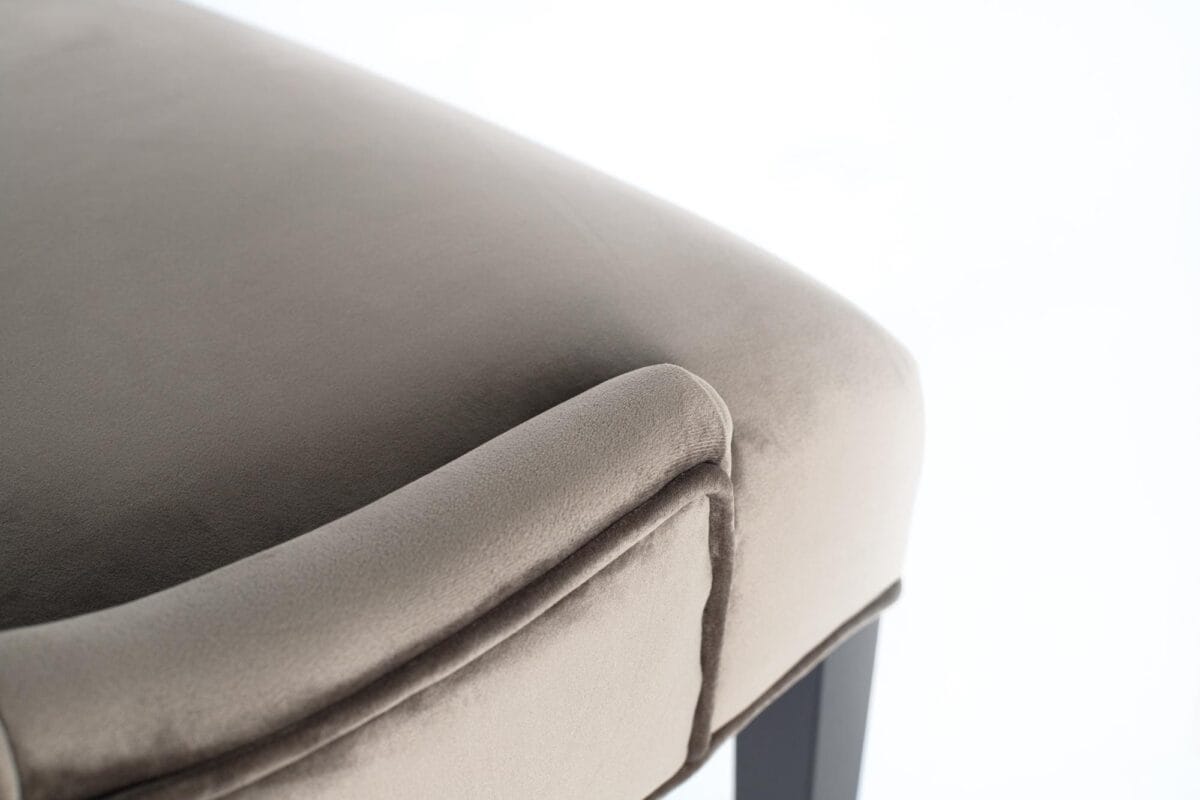 Set de 2 sillas tapizadas en tejido terciopelo color carbón - Imagen 4