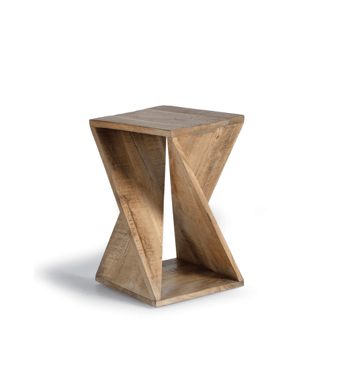 Taburete de madera maciza de mango estilo moderno en color natural