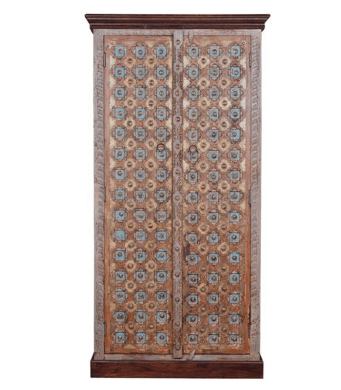 rmario de madera maciza con puertas de bronce decoradas – MueblArt