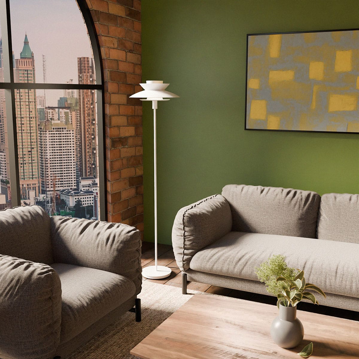 11203_10.jpg LÁMPARA PIE DINA. BLANCO MATE. - Imagen 1