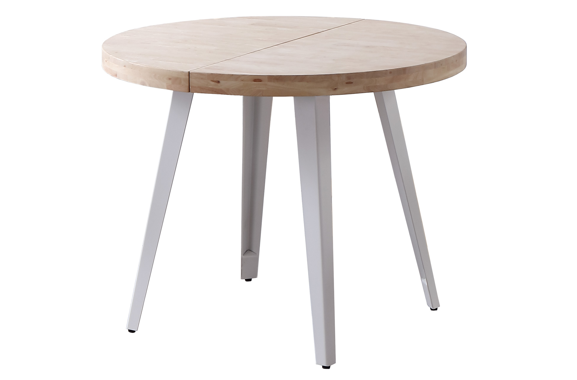 0600150020011-1-full.jpg MESA COMEDOR REDONDA EXTENSIBLE BERG 100 - 140 - 180 CM ROBLE NORDISH BLANCO - Imagen 1