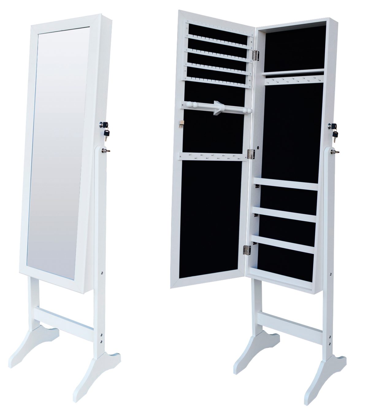 Espejo Joyero Color Blanco con Cierre de Seguridad Espejo Joyero Color Blanco con Cierre de Seguridad