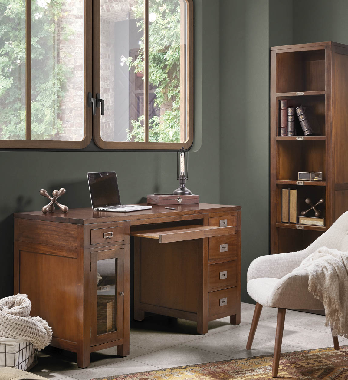 143031_2 ESCRITORIO FLAMINGO 5 CAJONES 1 PUERTA + BANDEJA - Imagen 3