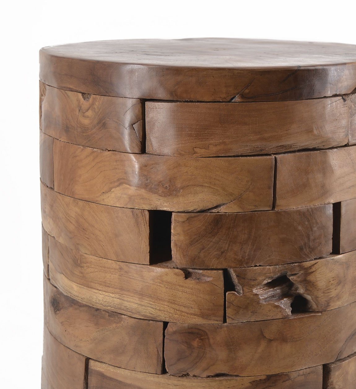 163051_2 MESITA TEKA TRONCOS HORIZONTALES 35x35x45 - Imagen 2