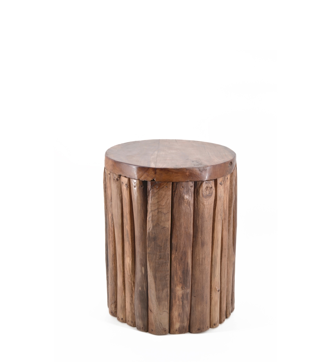 163052_0 MESITA TEKA TRONCOS VERTICALES 35x35x45 - Imagen 1