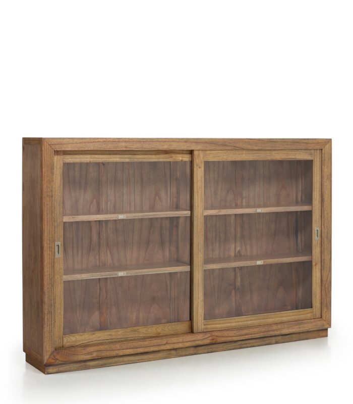 VITRINA MERAPI 2 PUERTAS CORREDERAS 2 ESTANTES 200x40x132