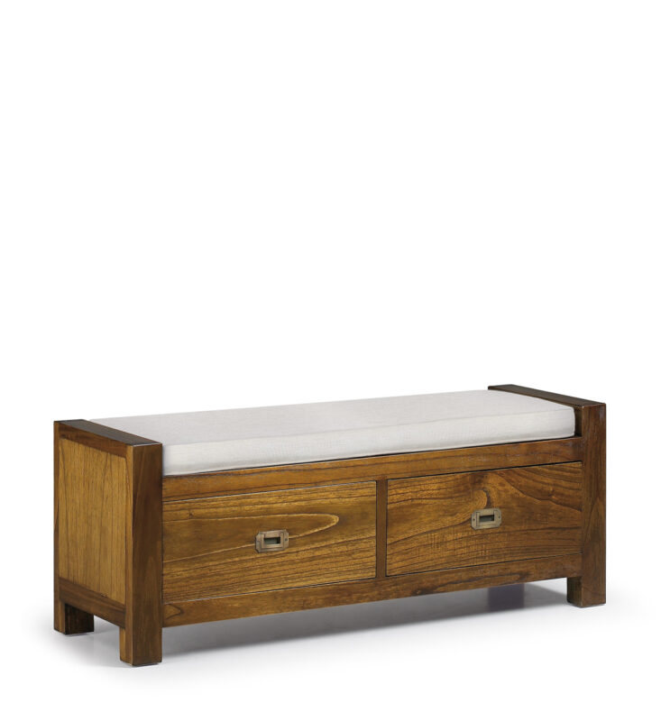 BANCO STAR CON COJÍN 2 CAJONES 120x37x45