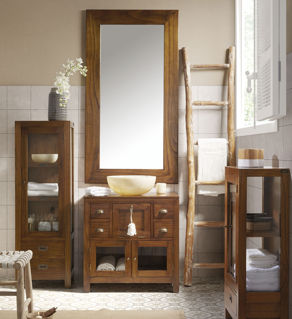 30850_3 MUEBLE BAÑO STAR 4 CAJONES 2 PUERTAS 1 PUERTA ABATIBLE 75x50x75 - Imagen 4
