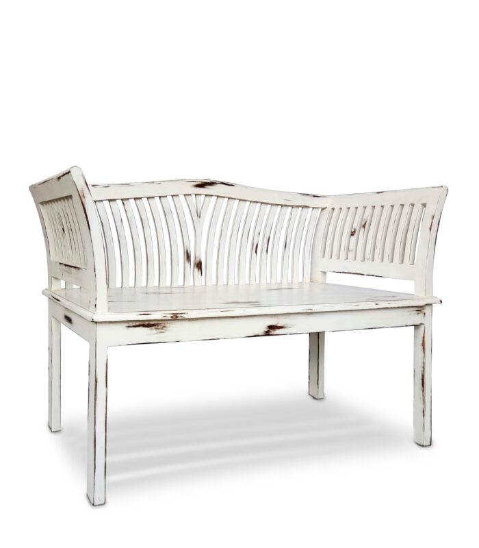 BANCO KARTINI BLANCO 2 PLAZAS 117x47x76