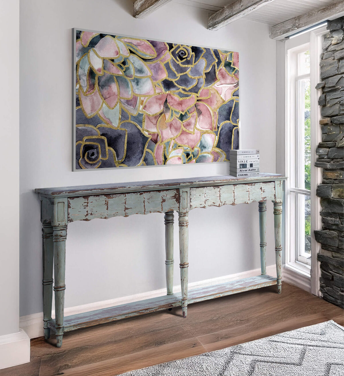CUADRO ARLES ROSAS 82x4.5x122 - Imagen 4