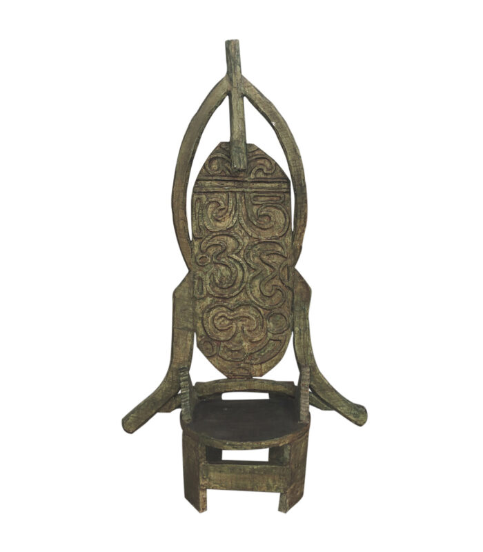 Trono de madera de teca tallada a mano con respaldo de 180 cm