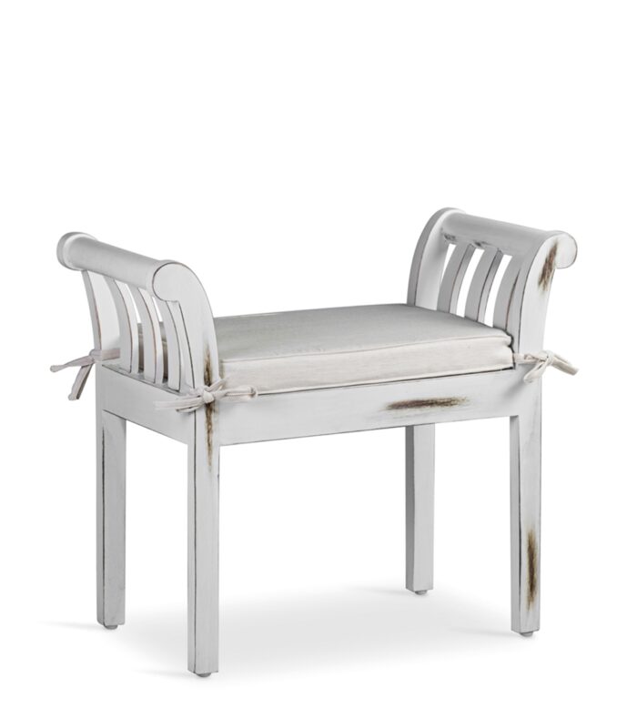 BANQUETA KIPAS BLANCA CON COJÍN 65x37x65