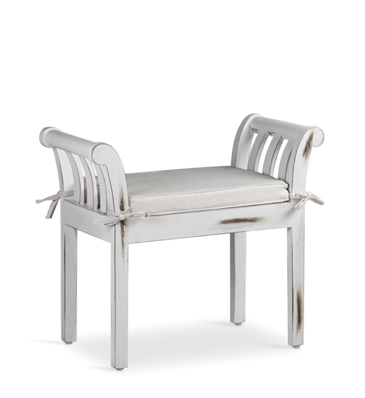 BANQUETA KIPAS BLANCA CON COJÍN 65x37x65