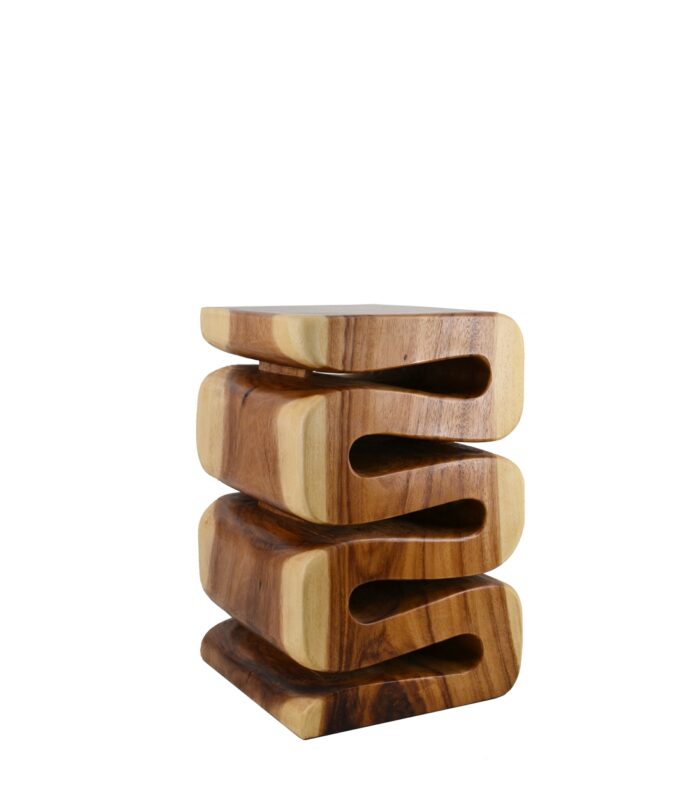 MESA AUXILIAR CUADRADA TRONCO ESPIRAL 30x30x45